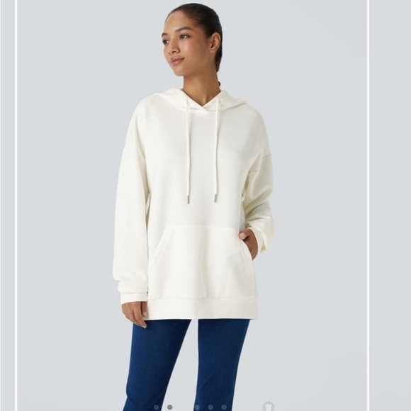 NWT Halara Hooded Drawstring  Crossover Split Sweatshirt - Picture 5 of 15